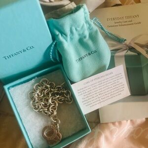 Tiffany & Co. Silver Link Bracelet with Charm